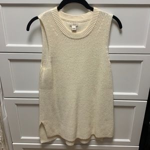 JCrew white sleeveless sweater